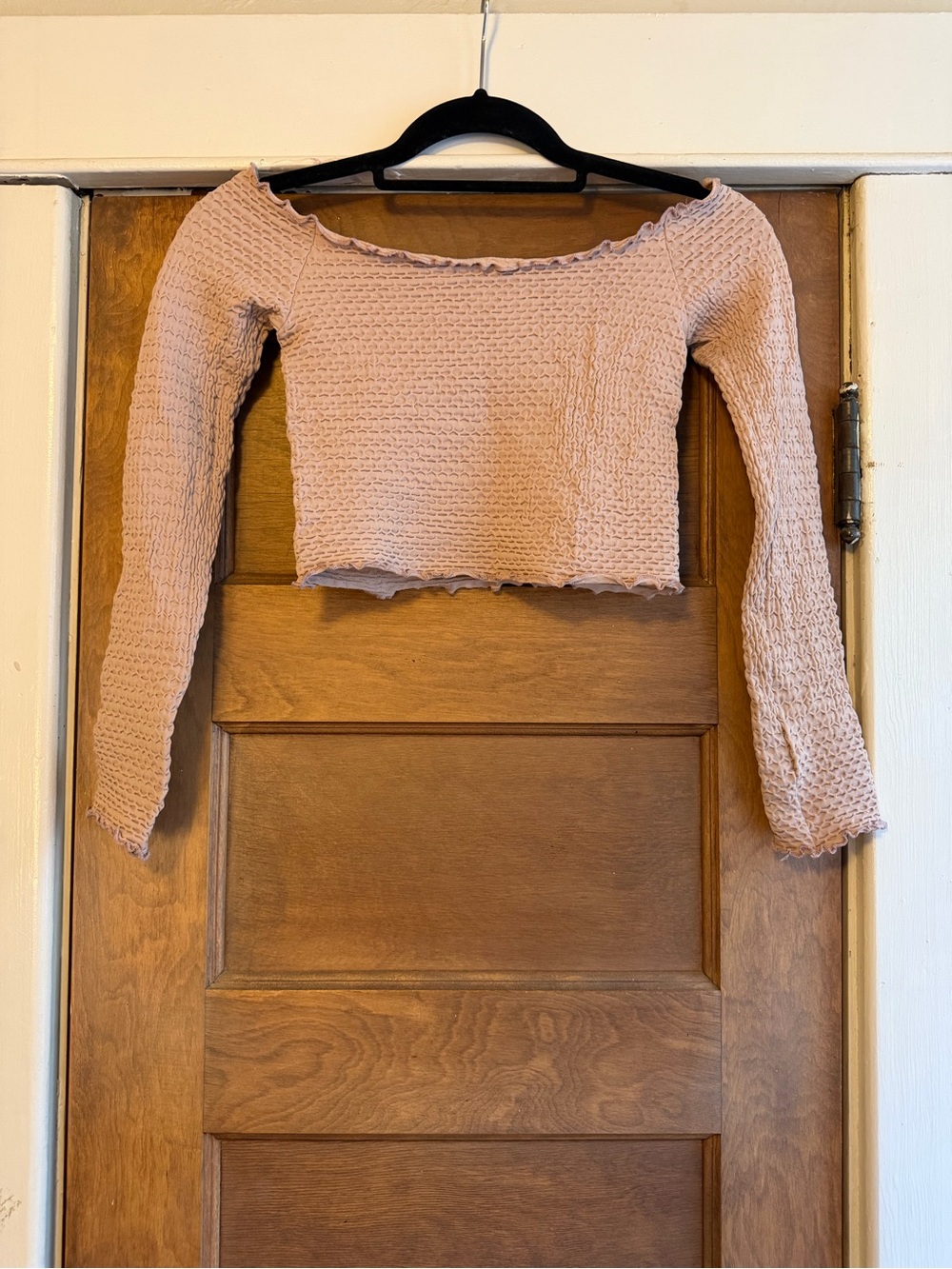 Intimately by Free People Long Sleeve Cropped Top - Blush Pink